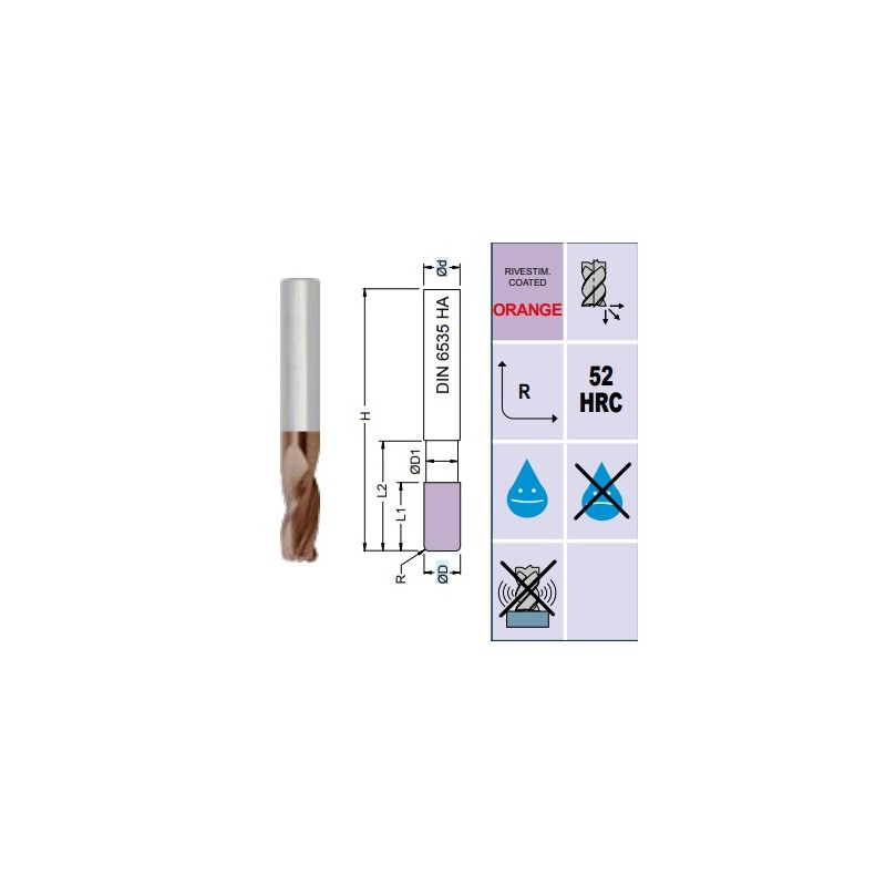 Fresa SM3515 TI MD Z3 Ø 4 - 10 Torica