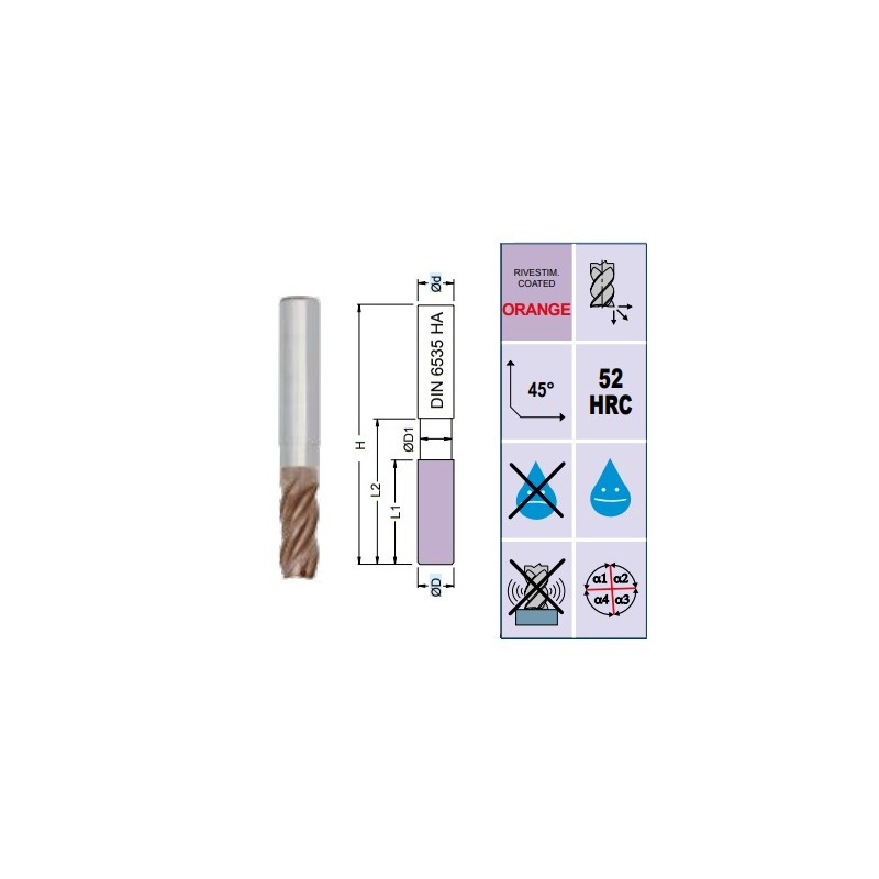 Fresa SM4415 TI MD Z4 Ø 3 - 25