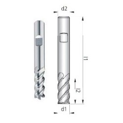 Fresa cilindrica frontale MG30 Z3-4 HSS EMP3 PM