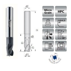 Fresa HM18C rivestita SUPREME Z3 Ø 3 - 20