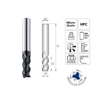 Fresa CBR6 rivestita Z3 Ø 3 - 16