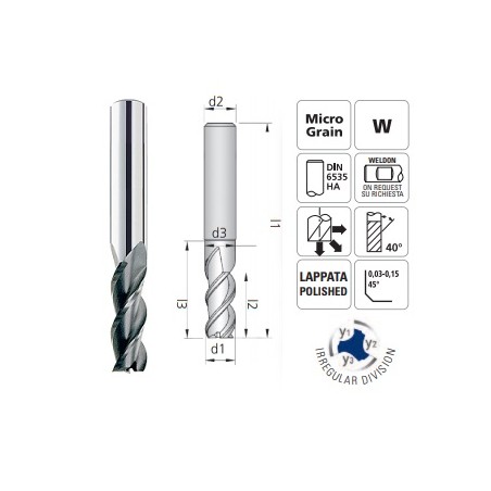 Fresa CBRA3 Z3 Ø 3 - 16