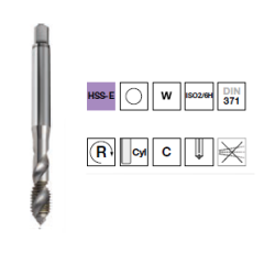 Maschio per alluminio foro cieco HSS-E M2 - M12