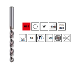 Punta per alluminio elicoidale corta HSS Ø 2 - 13